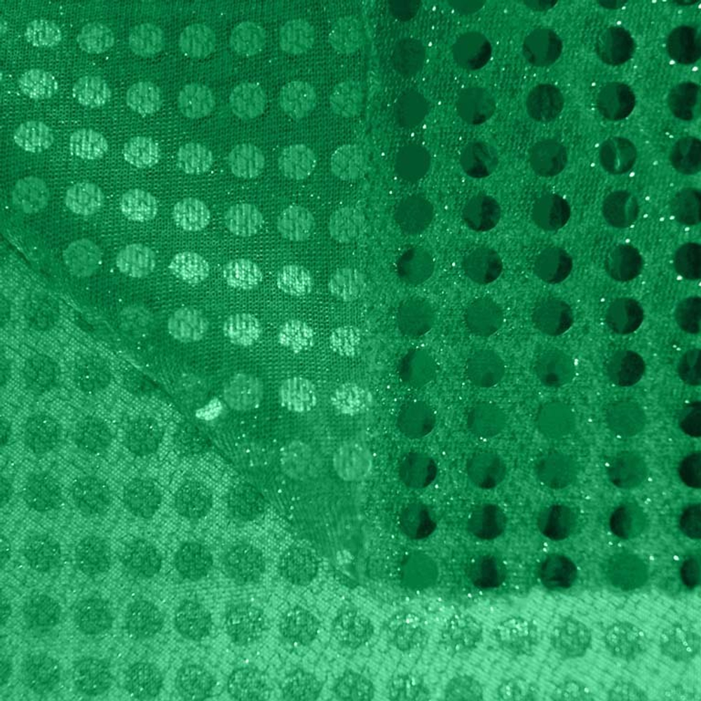 Трикотаж Пайетки, 61 гр/м2, 110 см, зелёный