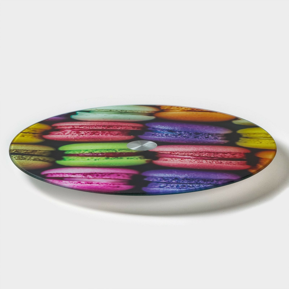 Подставка для торта вращающаяся d-32см "Макаруны"