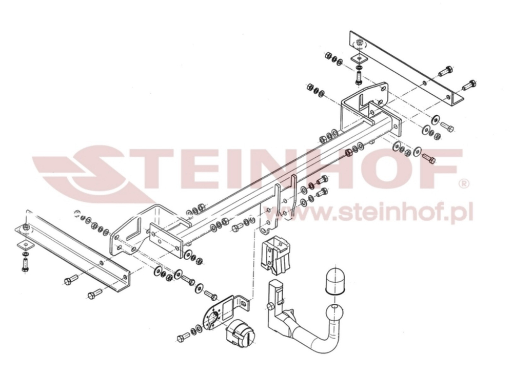 Фаркоп Steinhof B-078 для BMW 7-Series седан F01 2008-2014, 2014-2015(паспорт и сертификат в комплекте)(без электрики)