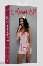 Игровой костюм сексуальной медсестрички (Размер: L-XL) (Цвет: белый с красным)