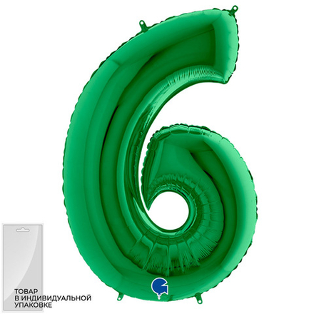 Цифра "6" зелёный Gr