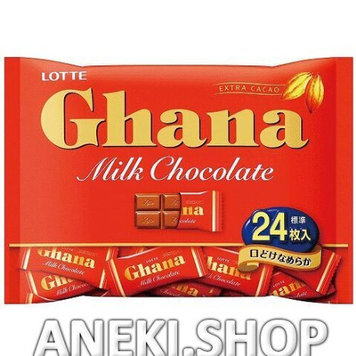 Шоколад молочный 96 г Lotte Ghana Milk Chocolate Bag