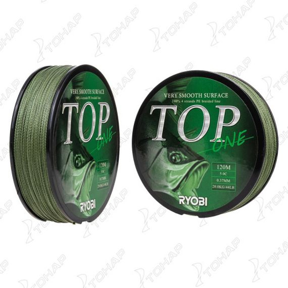 Шнур TOP PE4X-120M 5,0/d-0.370mm Dark green Ryobi