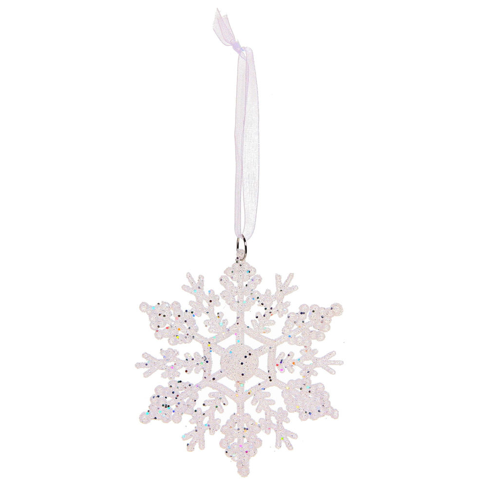 Подвеска «Снежинка» 9 см, белый блеск
