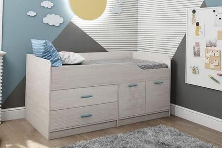 Каприз-16 Кровать двухъярусная без рисунка (без матраца) Анкор белый