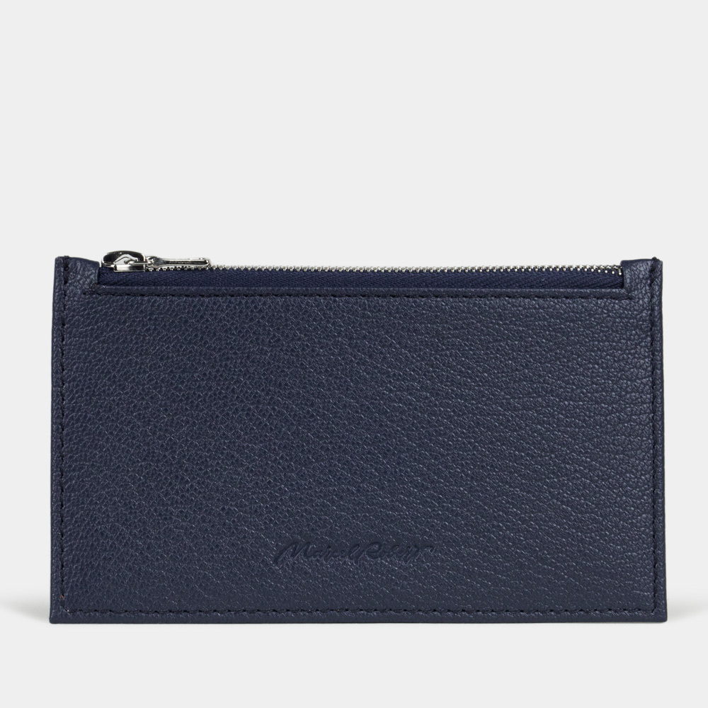 Кардхолдер-кошелек Franc из кожи козы и аллигатора синего цвета