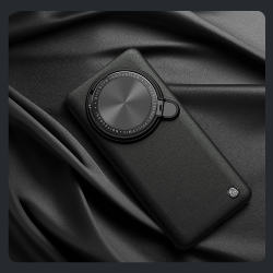 Чехол с вставками из кожи от Nillkin для Xiaomi 14 Ultra, с откидной металлической крышкой для камеры, серия CamShield Prop Leather Case