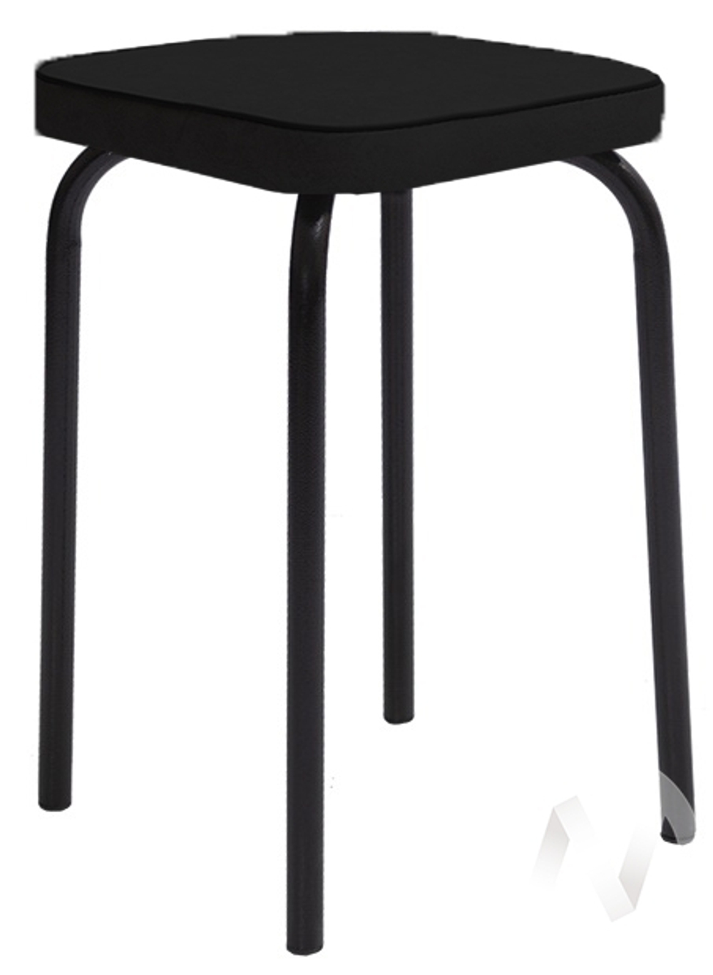 Табурет с мягким сиденьем (К) (металлокаркас черный/кожзам черный)