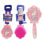 Расческа массажная детская «ФРАТТИ БУМ», единорожек Нейко, форма ракушка, 20*6,5см (блистер Ультрамарин)