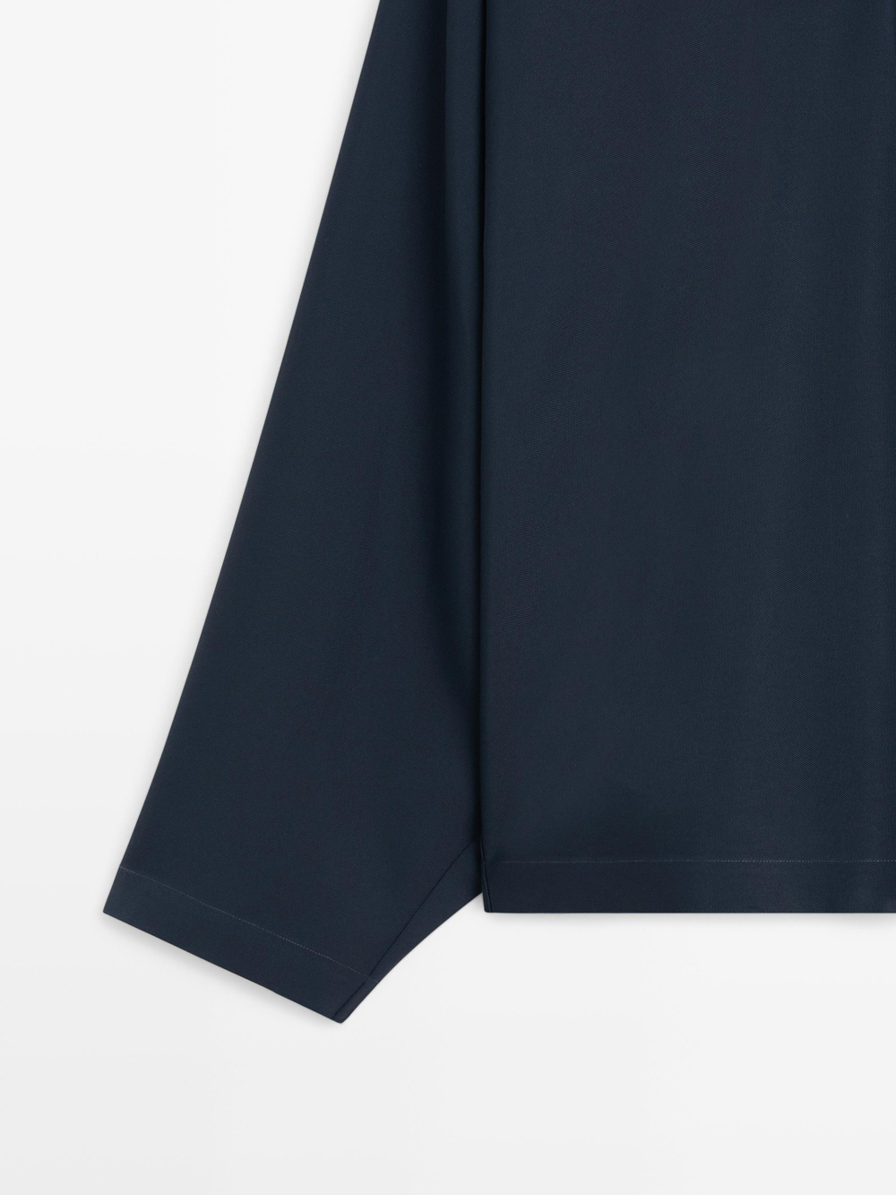 Massimo Dutti Блуза-накидка из струящейся ткани с воротником-стойкой, темно-синий