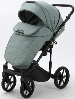 Детская коляска Adamex Zico Deluxe 2 в 1 Z-SA20 СЕР-ЗЕЛЕН.КОЖА
