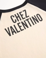 Футболка Valentino с принтом Chez Valentino и контрастными рукавами