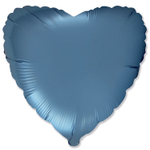 Сердце 18" Стальной синий Сатин Fm