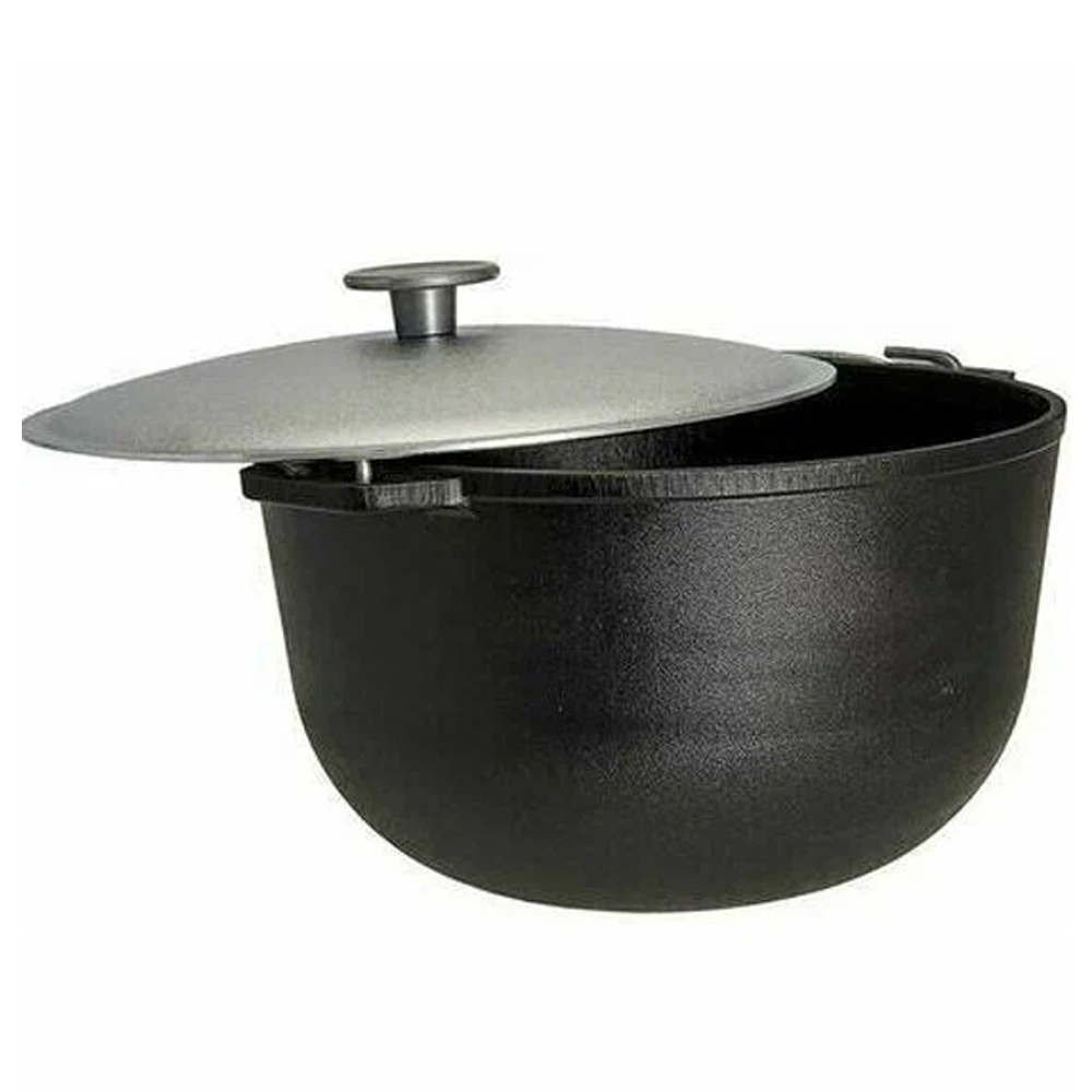 Казан 10л походный чугунный с алюминиевой крышкой, тм Гардарика