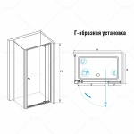 Душевой уголок RGW Passage PA-32-1 (PA-02 + Z-060-1) 100x100 стекло прозрачное/профиль хром
