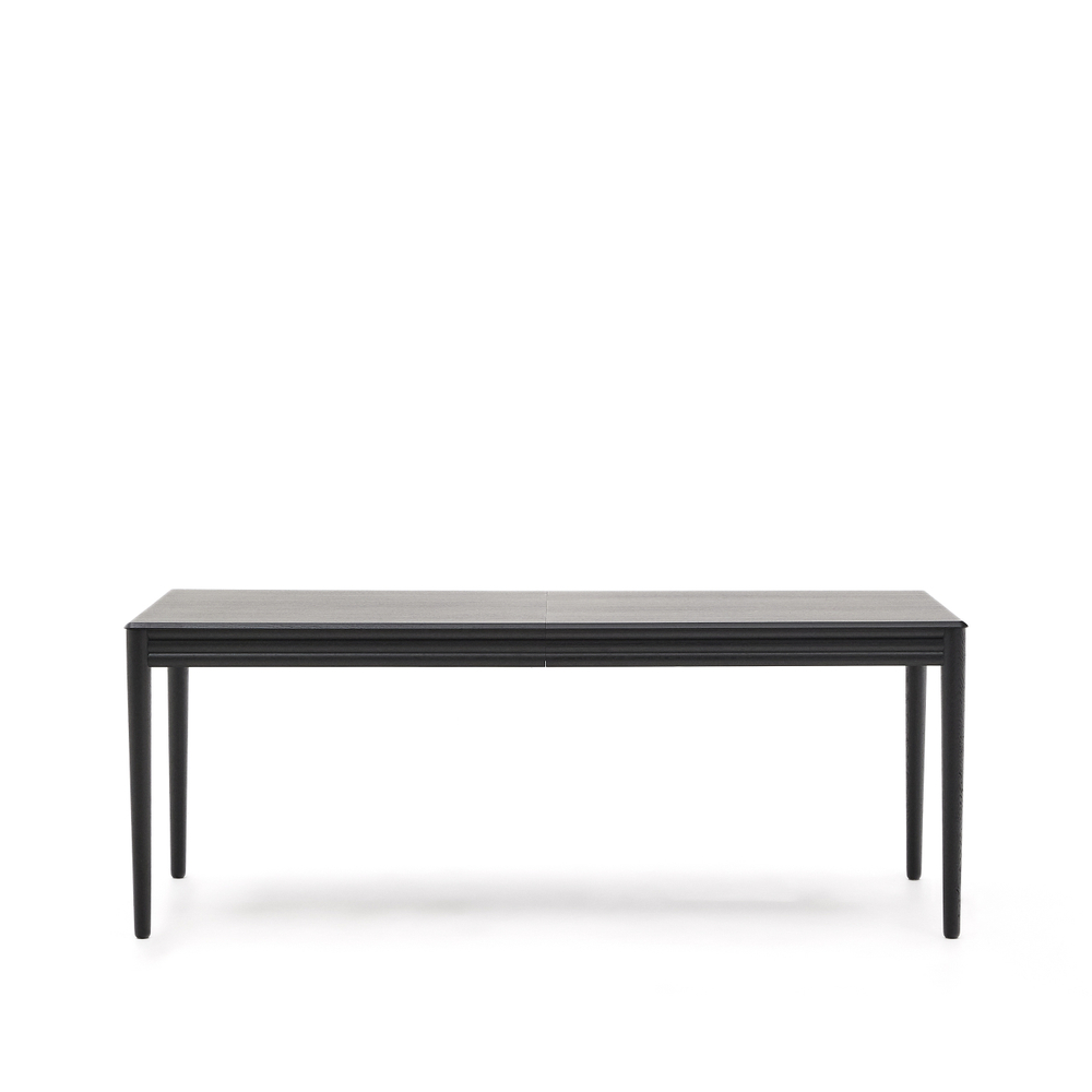 Раздвижной стол Lenon черный из шпона и массива дуба 200(280)x90