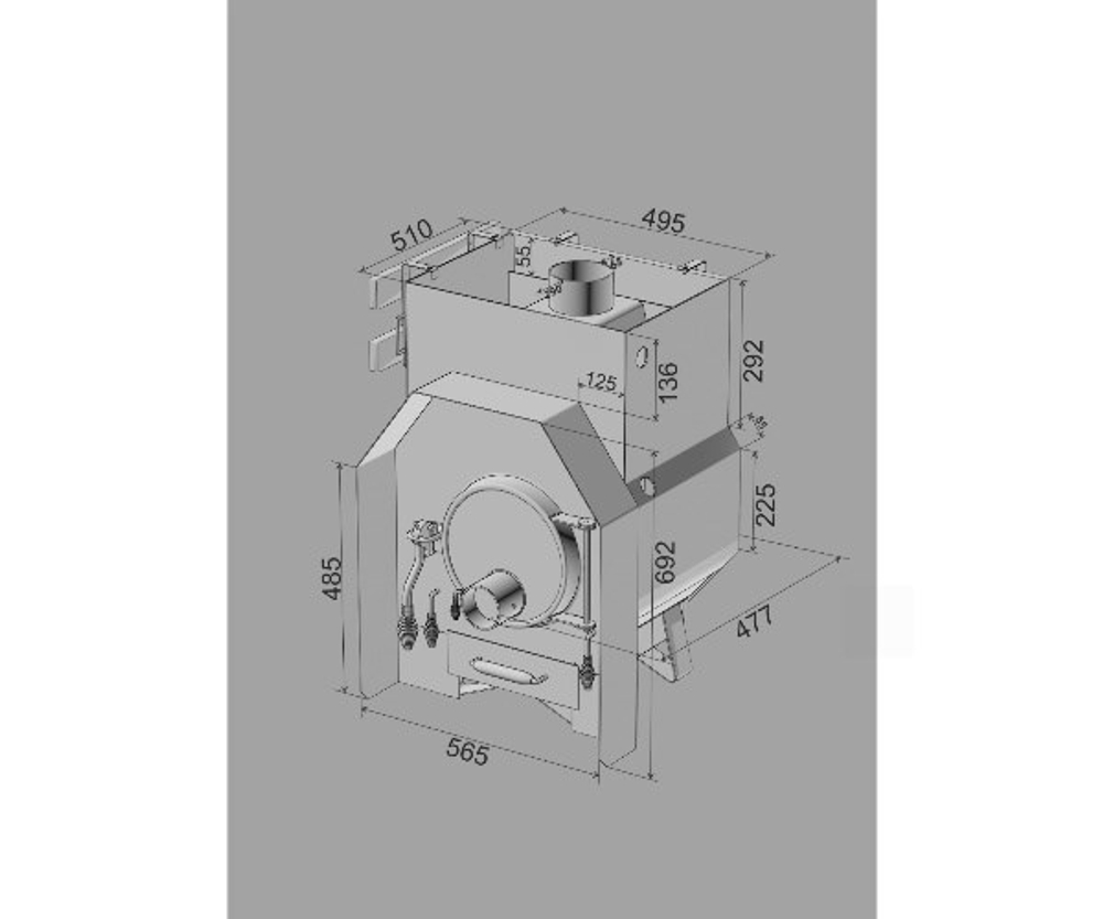 Печь банная "Бренеран" АОТ-12, топка 10мм