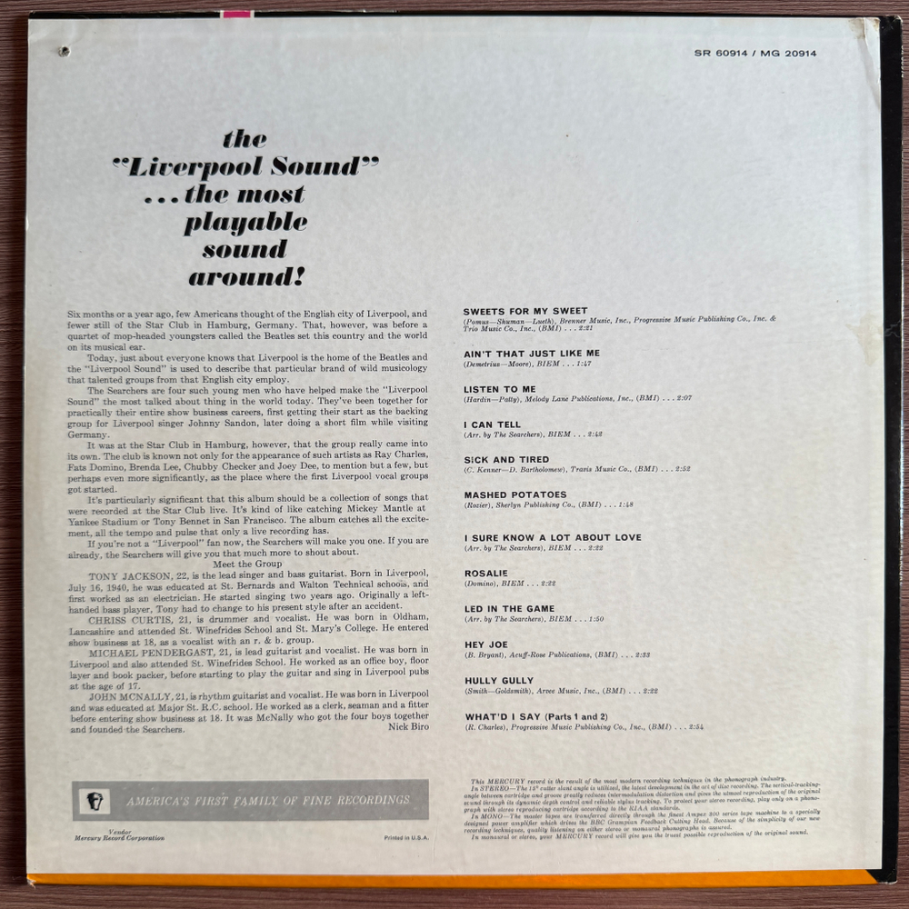 The Searchers ‎– Hear! Hear! (США 1964г.) Т