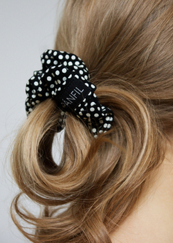 Кожаная резинка в горох