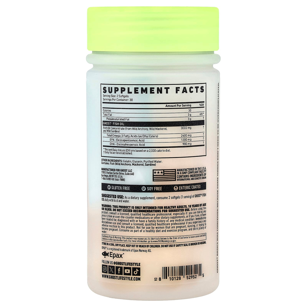 Ghost, Рыбий жир, 60 мягких таблеток