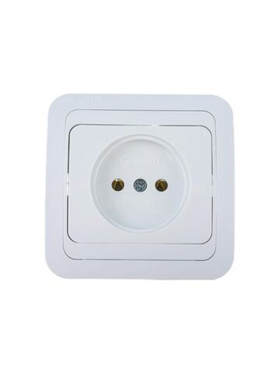 Розетка керамика без заземления Makel Mimoza белая 12002