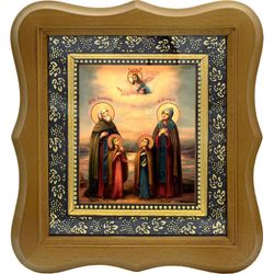Преподобный Ксенофонт, Мария и их чада Иоанн и Аркадий. Икона на холсте.