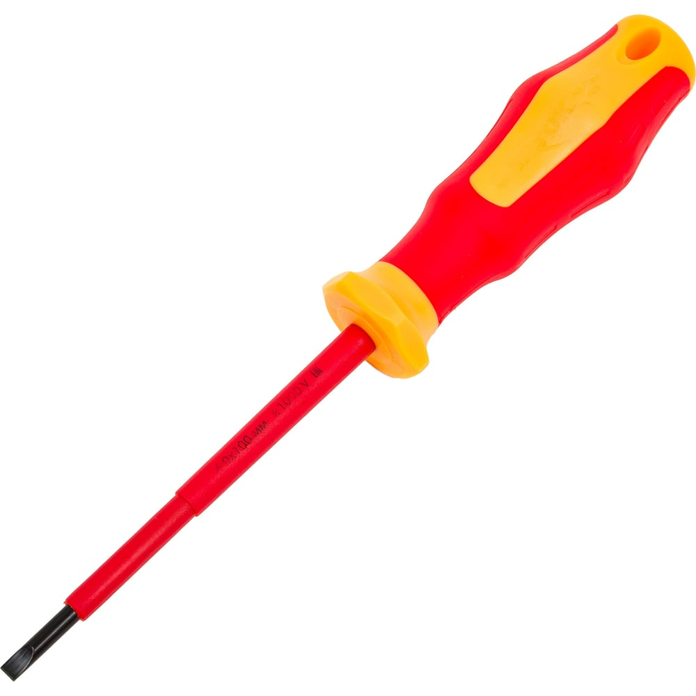 Диэлектрическая шлицевая отвертка SHTOK 1000В 4.0x100 мм 09201