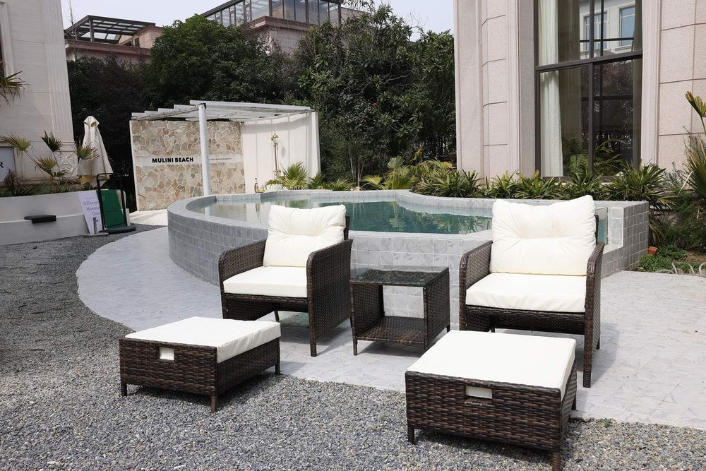 Набор мебели из ротанга, 5 предметов, коричневый, GM-M79