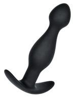 Черная силиконовая анальная пробка с ограничителем - 11,5 см.