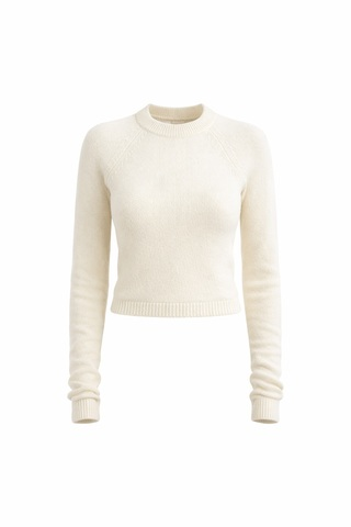 Джемпер из нейлона в молочном цвете