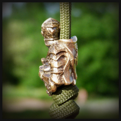 Бусина "Воительница" для темляков или браслетов , бронза