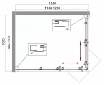 Душевой уголок BelBagno UNO 195-AH-2 120x100 прозрачный/хром