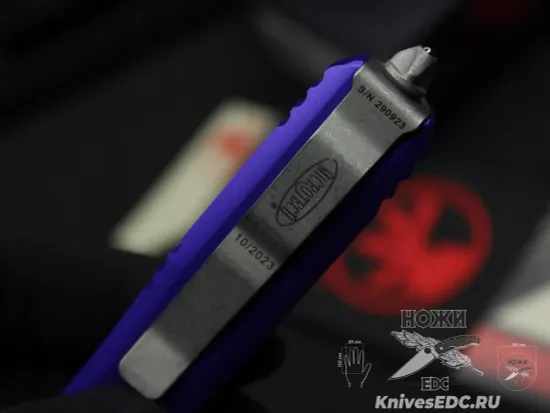 Microtech Ultratech S/E - нож автомат., фиолет. алюм. рук-ть, клинок апокалиптик