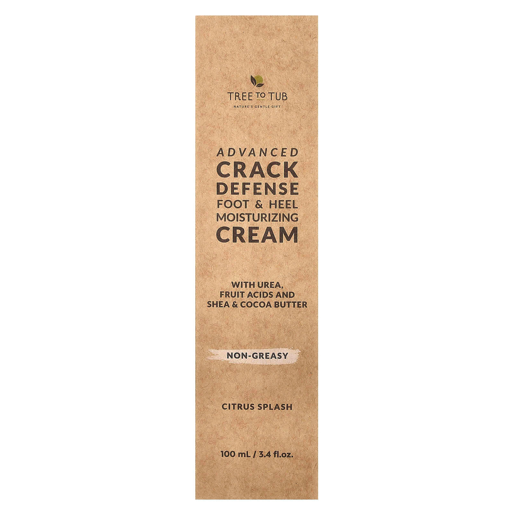 Tree To Tub, Advanced Crack Defense, Foot & Heel Moisturizing Cream, Citrus Splash, 3.4 fl oz (100 ml)