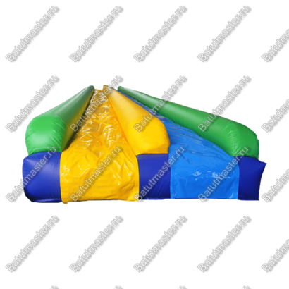 Водная горка с надувным дном, герметичная ТУРБО "Цветная", 30*4*1 м.