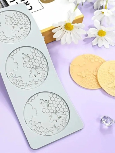 Силиконовый коврик для декора "Пчелы и соты" LFM-377