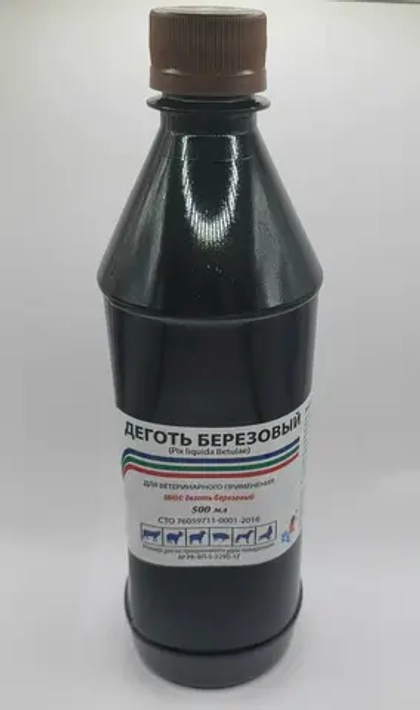 Деготь березовый Средство от кожных заболеваний у животных, 500 мл