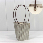 Пакет подарочный 20х17х12см Ваза для цветов "Плетенный" (Серый)