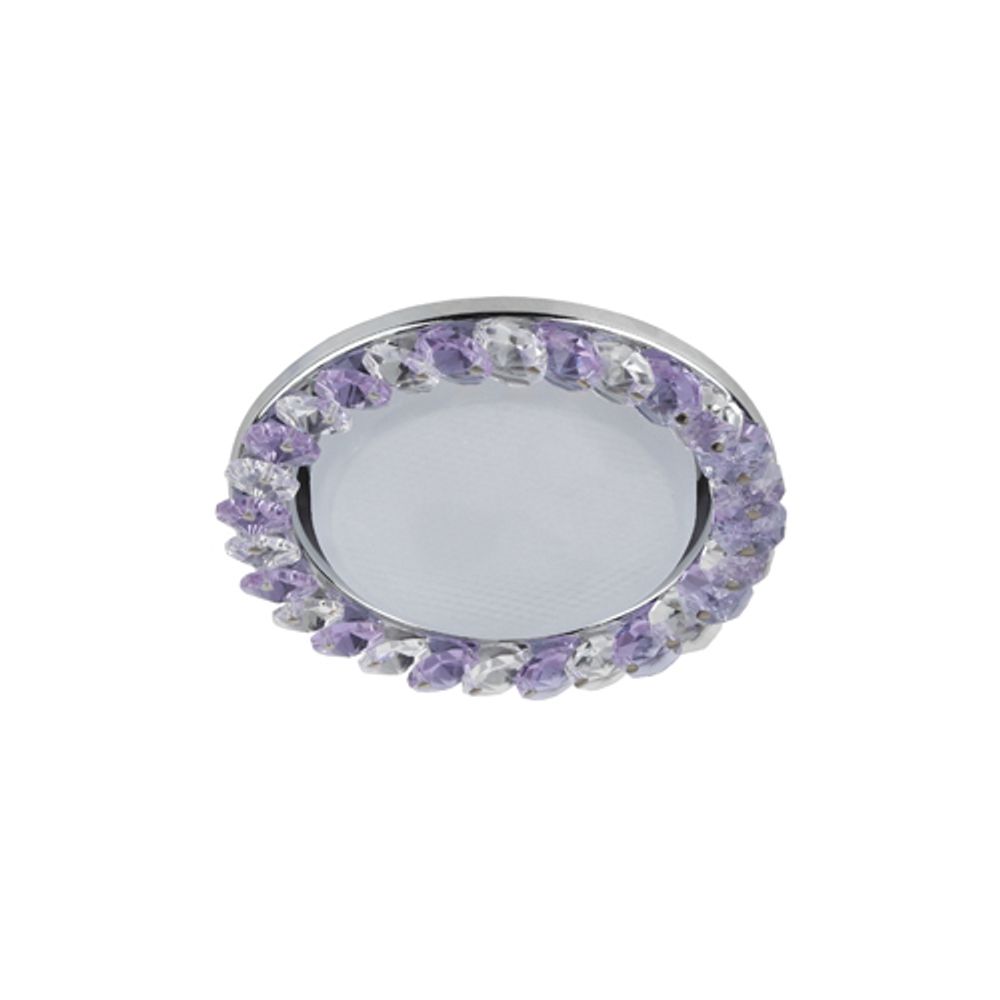 DK85 CH/WH+PU Светильник ЭРА под лампу Gx53, 220V,13W, хром/прозрачный, фиолетовый