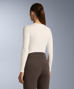 Oysho Бесшовная термофутболка базового слоя с длинными рукавами, экрю