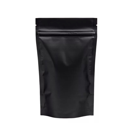 Пакет №28 "Дой-пак" 135х225 (40+40) черный матовый металл. вкутри с замком zip-lock