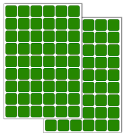 Зеленые виниловые наклейки для маркировки Policomprint М2, 20х20 мм.