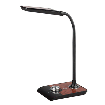 Настольный светильник ЭРА NLED-473-10W-BK светодиодный черный с деревом