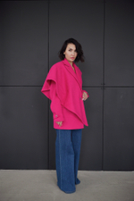 Пальто-пижак с оригинальным шарфом