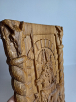 Панно резное из дуба бог ОДИН (ВОТАН) 27х18,5 см