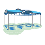 Теневой навес 6000 х 4000 Romana 301.13.00 (на раме, ступенчатая крыша, без пола)