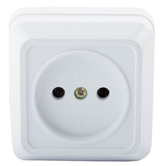 Розетка MAKEL 1-местная бел. о/п  б/з 16А 250В