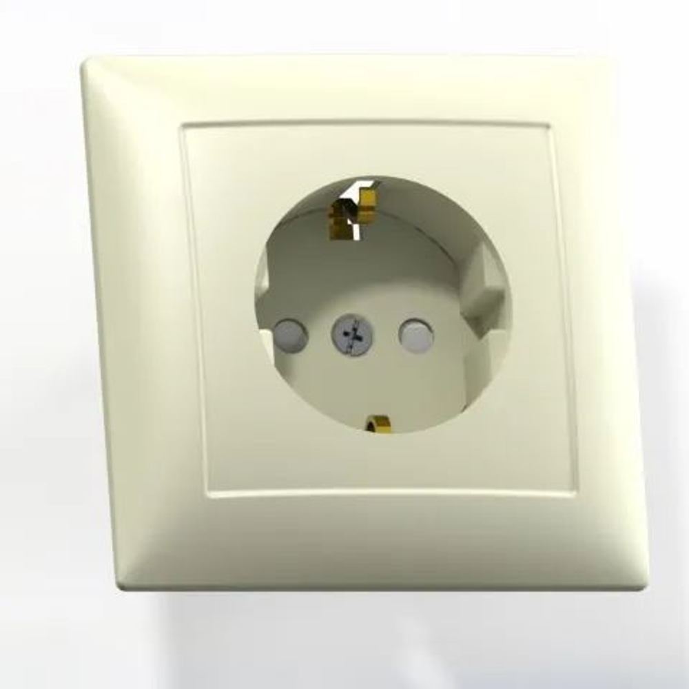 "СЕЛЕНА"Розетка скр. установки одноместная с з/к и з/ш, РС16-400 "с/к" Кунцево Электро