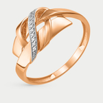Кольцо из розового золота 585 пробы с фианитами для женщин (арт. К13215989)