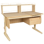 Растущая парта СУТ 25 с задними полками СУТ.15.240 и навесной тумбой (1200×880 мм)